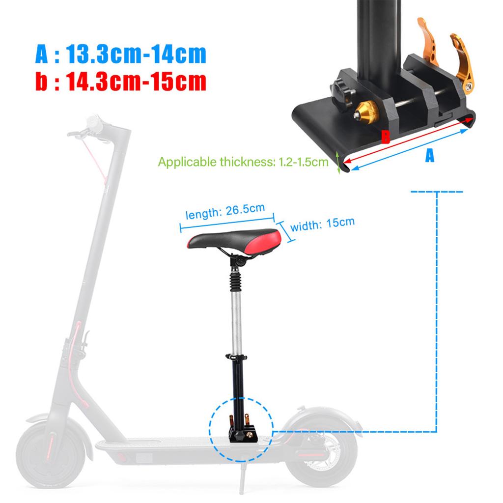 Electric Scooter Saddle Comfortable Padded Foldable Punch  Electric Scooter Seat Saddle for Replacement Electric Scooter Saddle