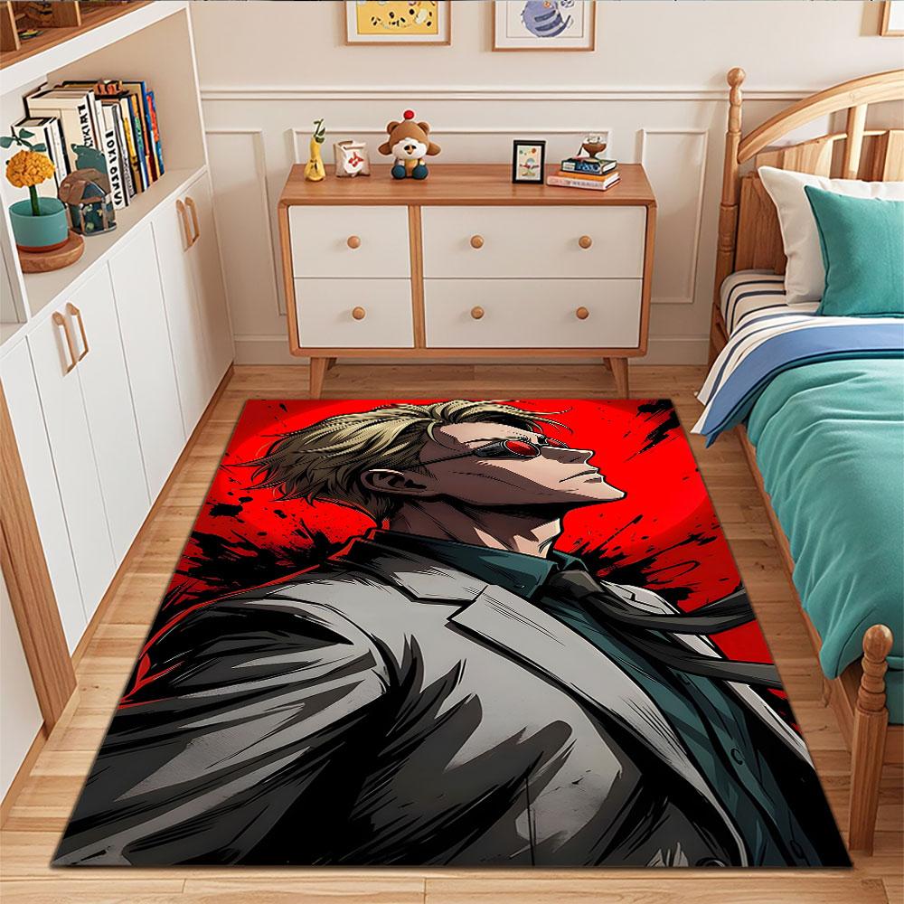"Stylish Blonde Hero On Red Canvas" Patterned Carpet, Suitable As a Non Slip Play Mat for the Living Room and Bedroom Sofa
