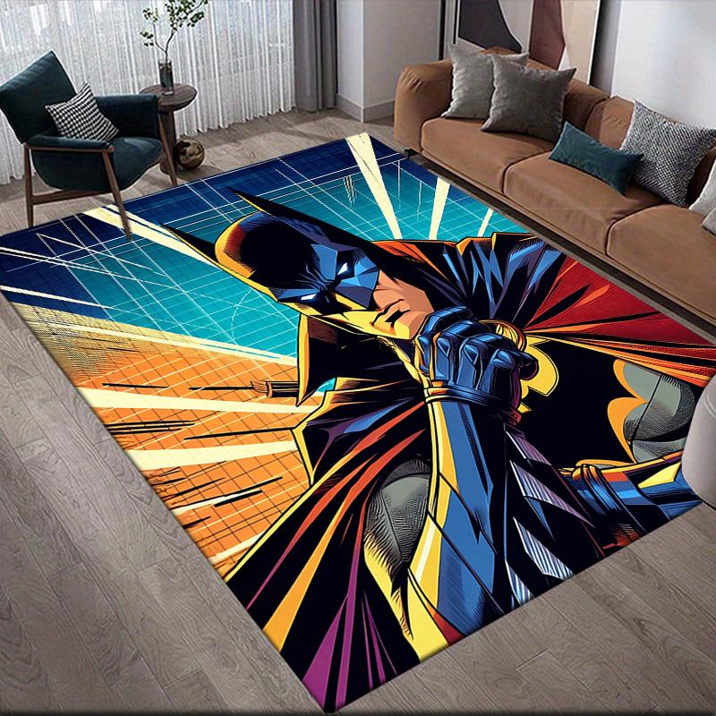 Colorful Batman Anti-Slip Rug, Rectangular Carpet for Home Sofa Area & Game Room Decoration