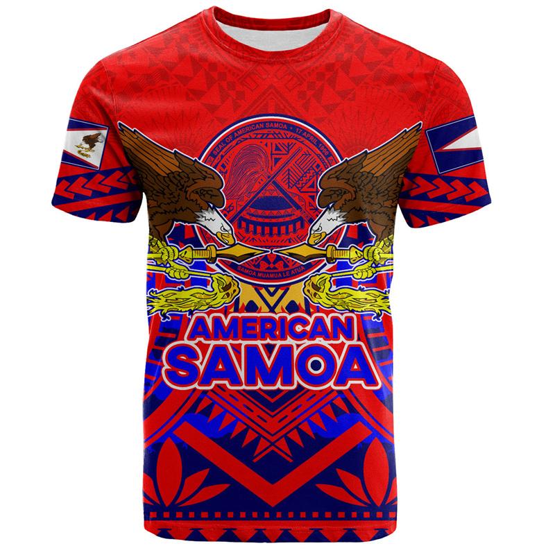 Harajuku 3D American Samoa Happy IndependenceDay Print T Shirt For Men Samoa Flag Emblem
