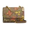 Klare 17 Floral Print Icon Coated Canvas and Leather Shoulder Crossbody Bag Small Women's Gold and Khaki Multicolor