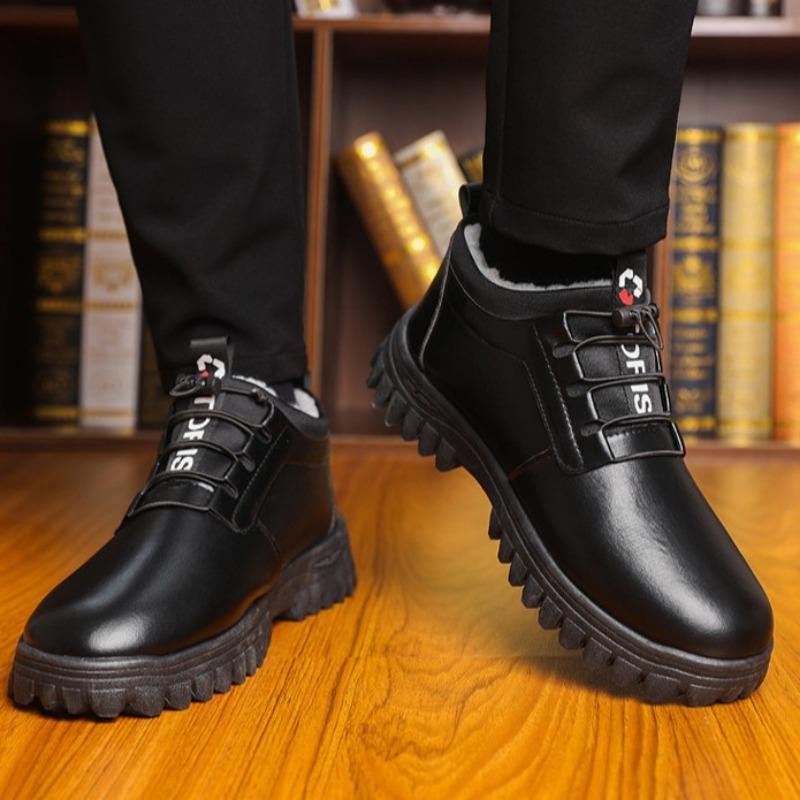 Men's cotton shoes winter velvet thickened warm casual trendy shoes high-top snow boots