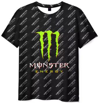 Herren Sommer Monster Energy Marke 3D Gedrucktes T-Shirt Lässig Schnelltrocknend Atmungsaktiv Kurzarm