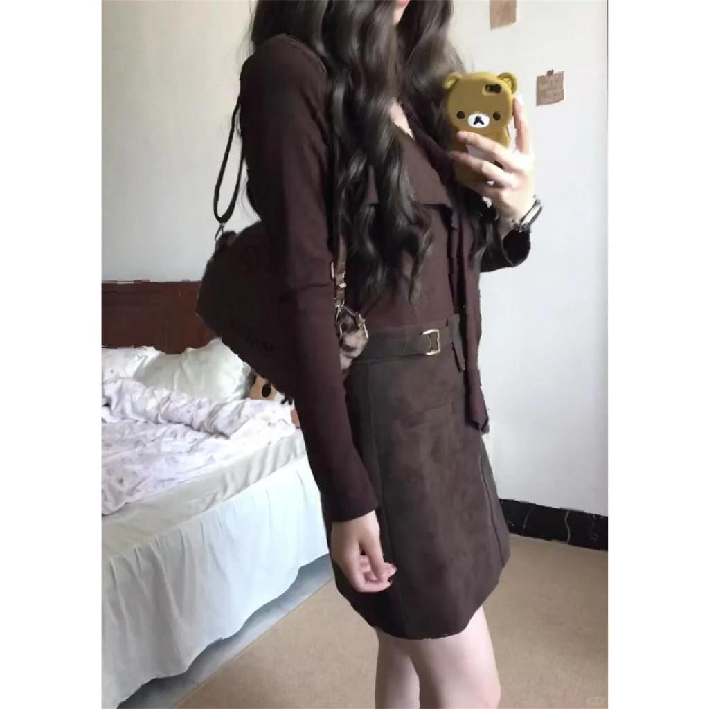 European Chic Suede Plush Women's Short Skirt - Slimming, Hip-Hugging for Spring & Autumn 2026.