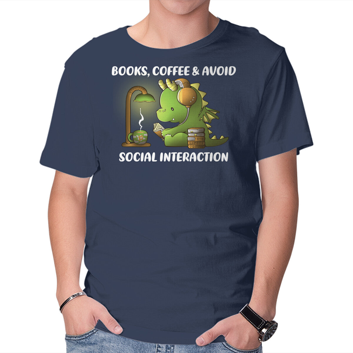 Unisex Crew Neck T-Shirt Avoid Social Interaction Graphic Short Sleeve Casual Tee L