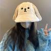 Warm Oversized Puppy Hat Korean Women Plush Hats Trendy Doggie Ear Bucket Hat  Lady