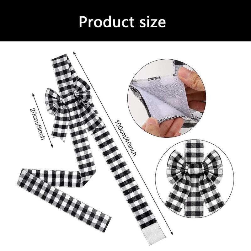 Versatile Festival Bowknot Decoration For Hanging On Doors Wall And Cabinets Polyester Christmas Accent