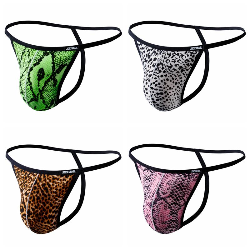 Thong JOCKMAIL One Size Specification Fashion Leopard Print Sexy Low Waisted Men's G-string Underwear Everyday Casual Sport T-back Club Underpants