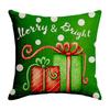 New Green Christmas Santa Claus Pillow Cover Bedroom Sofa Car Waist Rest Christmas Letters Cuddle Pillow