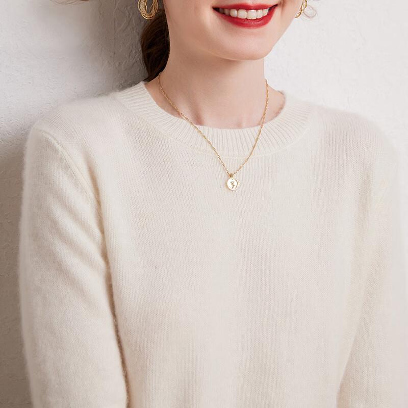 Fanzhen Women's 100% Cashmere Round Neck Sweater