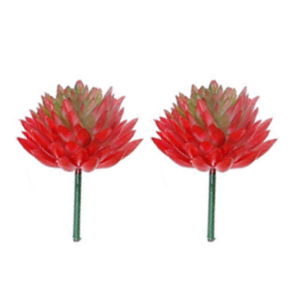 2pcs Colorful Fake Plant Plastics Artificial Flower Artistic Echeveria Chihuahuaensis  Home Decor