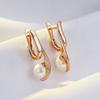 Luxury Pearl Long Drop Earrings For Women  Rose Gold Color Fine Wedding Jewelry Trendy Easy Matching Dangle Earring
