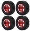 4Pcs Remote Control Metal Wheel Hub Rubber Tires Replacement for MN86 1 12 RC Car