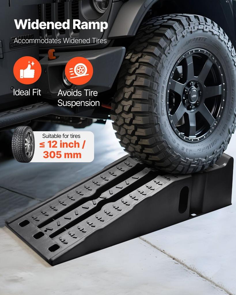 Car Ramps, 2 PCS 7257 Kg GVW Capacity, 170 Mm Lift Height, Portable High Profile Car Service Ramps for Home Garage Maintenance and Oil Changes, Heavy