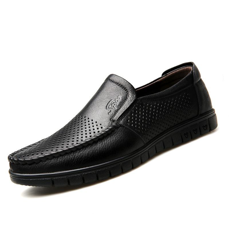 First layer cowhide sandals men's breathable foot cover genuine leather men's shoes casual versatile soft sole medium old dad shoes