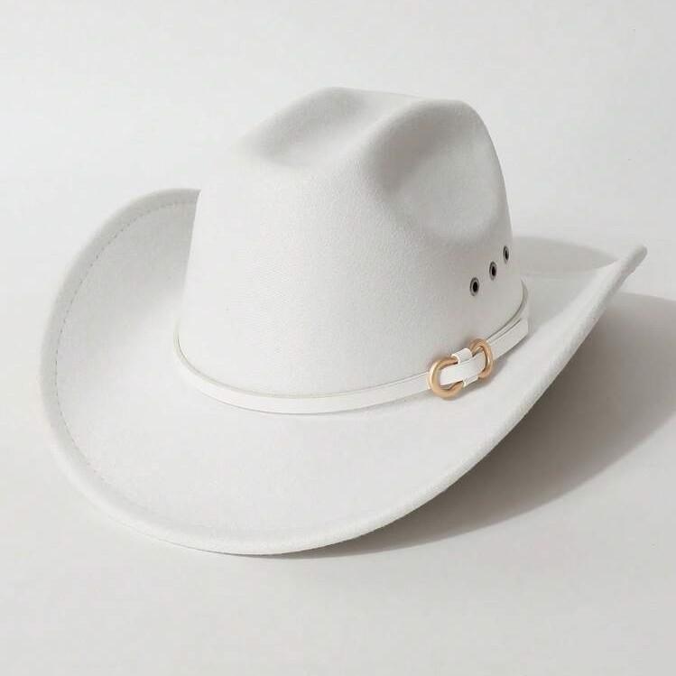 

JYL TS DIY 9.5cm Brim Hat Ring Top Fedora Cap Felt White_M(56-58cm）