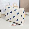 1/3Pcs Large Cotton Quilted Makeup Cosmetic Bag Portable Travel Floral Toiletry Organizer Spacious Capacity Beauty Supplies Case