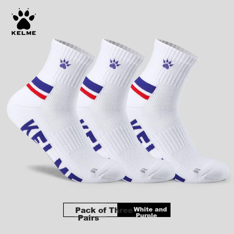 KELME Socks Badminton Socks (3 Pairs) Unisex Sports Socks Non-Slip Breathable Running Basketball Training Casual Socks