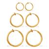 Unisex Geometric Hoop Earrings - Trendy Cross-border Hip Hop Style