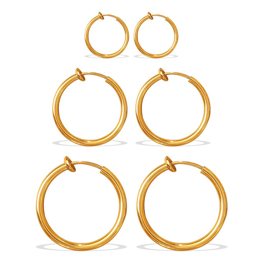 Unisex Geometric Hoop Earrings - Trendy Cross-border Hip Hop Style