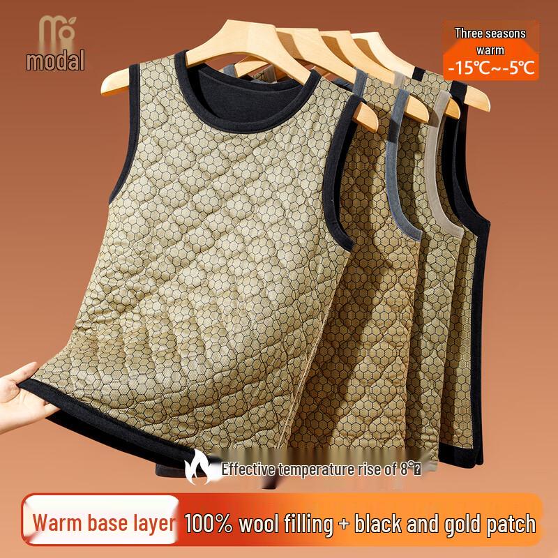 

Мужской модальный жилет из 100% шерсти, утолщенный и теплый 3XL