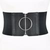 Women's Dress Super Wide Belt Women's Large Metal Ring Black Belts Women's Elastic Belt  Women Belts Fashion for Dress