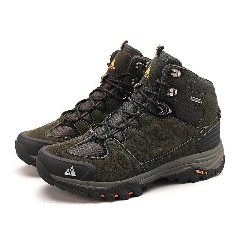 

High-Top Men Hiking Boot Winter Outdoor Shoes Lace-Up Non-slip Sports Casual Trekking Boots Man Suede Warm Shoes 45 зелений
