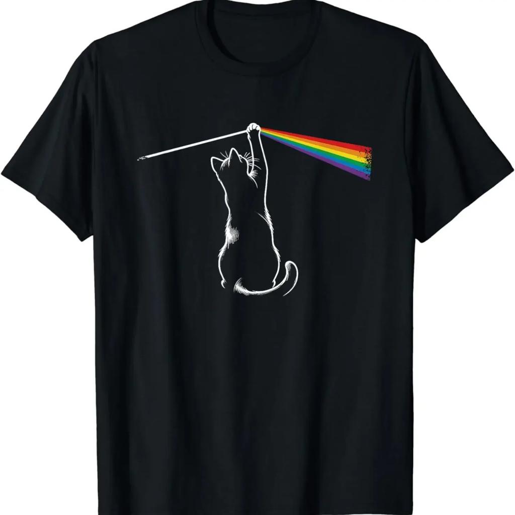 Zábavné kočičí tričko kočičí rocková hudba dárek pánské zakázkově potištěné streetwear grafické tričko