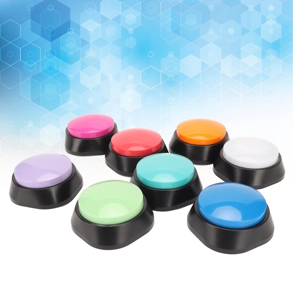 Hirelax Voice Recording Pet Training Buzzer for Dog ABS Available in Rose Lake and Buttons, 8-Pack, 30-Second Recording, Communication, Material, Red,