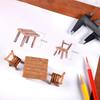 3pcs/set New Cute Table Chair Miniature Park Seat Mini Long Wood Bench Resin Craft Ornament Micro Figurine Decors for Kids Toys