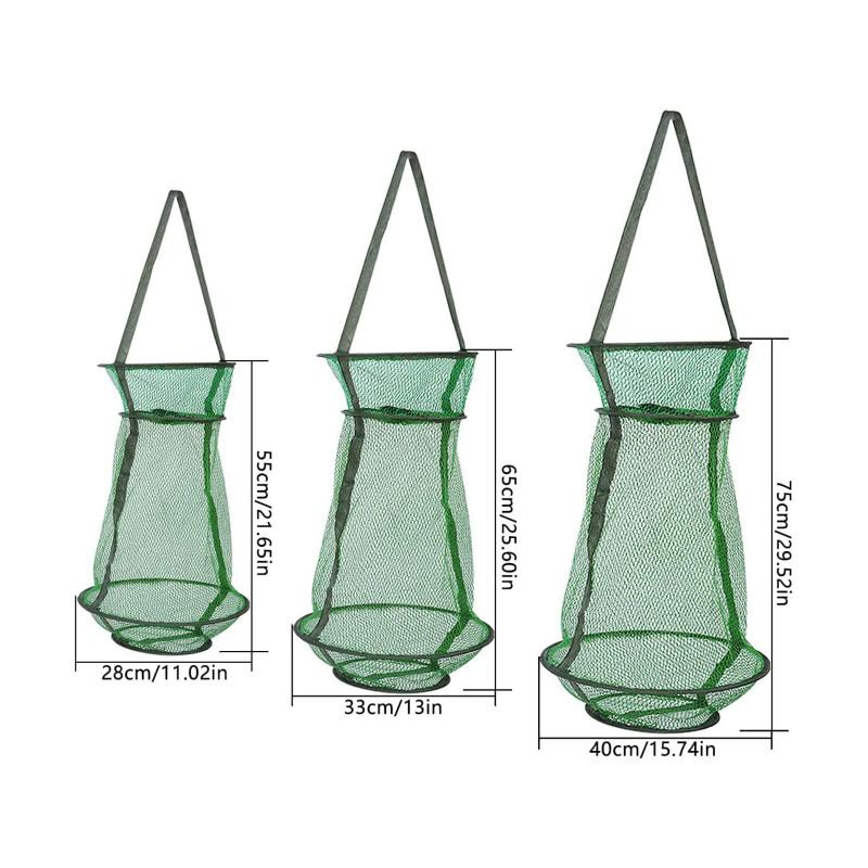 Fisherman Foldable Fishing Cage Nylon Mesh Fishing Net Bait Trap For Catching Fish Crab Crayfish