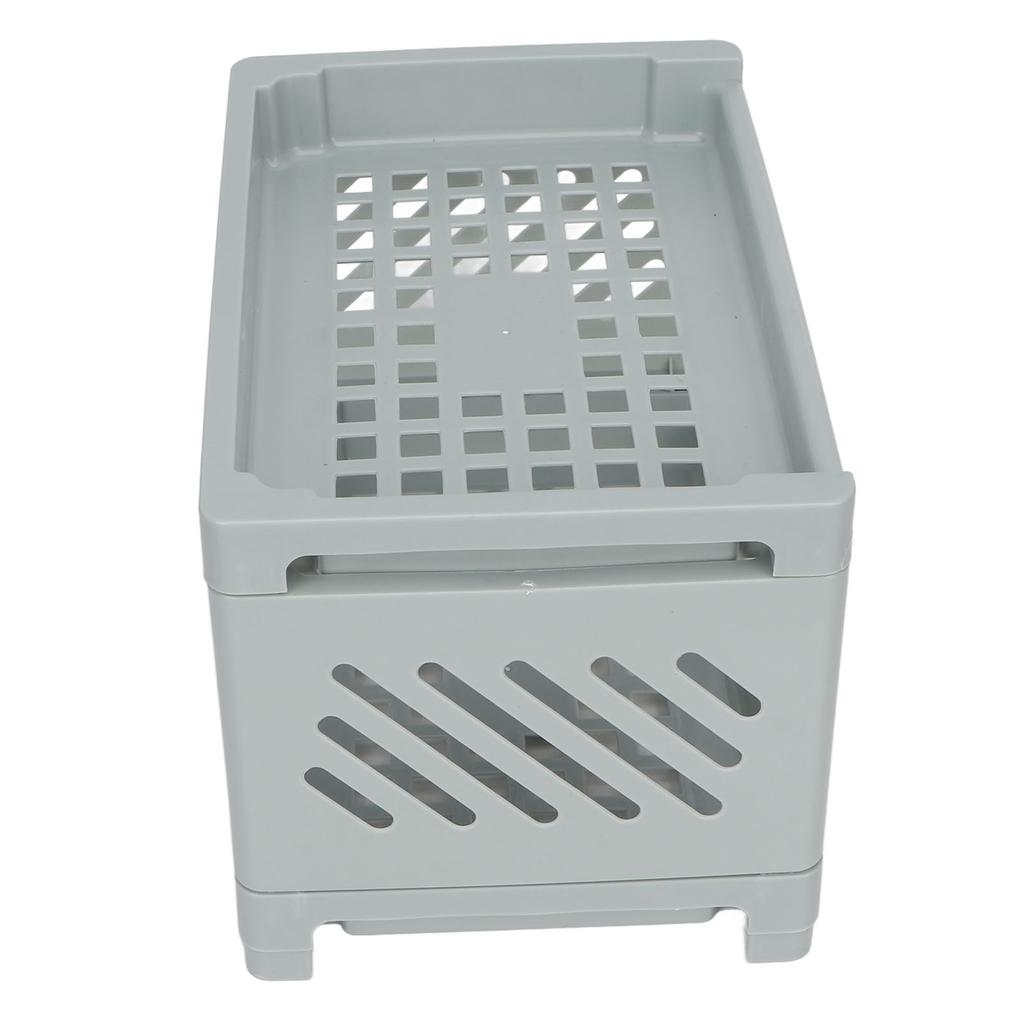 Desk Organizer Storage Rack Shelf PP Hollow Design 2 Tier for Home Bathroom Table