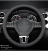 Genuine Leather D-Shaped Steering Wheel Cover - Ultra-thin, Breathable, Anti-slip, Sweat-absorbing, All-season, Universal Fit.