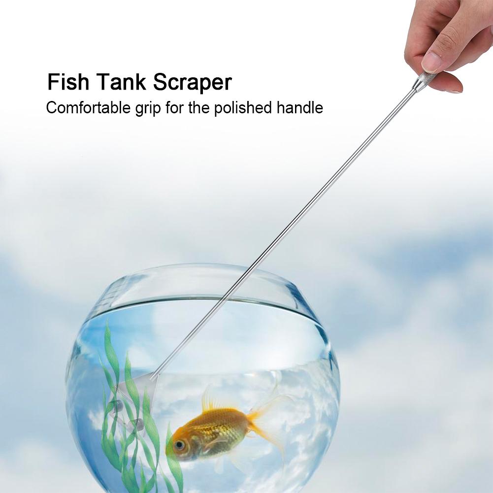 Stainless Steel Rust Proof Scraper Aquarium Fish Plant   Cleaning Tool(45cm, Wide)