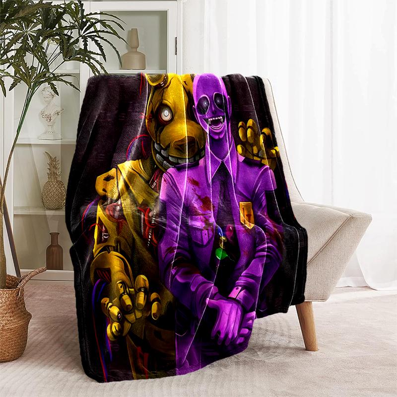 1pc Blanket Five Nights at Freddy's2 Print Design, Lightweight Blanket for Sofa, Bed- Soft &Warm, Gift for All Seasons like Christmas, Halloween