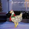 1PC Christmas Light Up Chicken Lantern Sculpture Lawn Acrylic Home Courtyard Decor