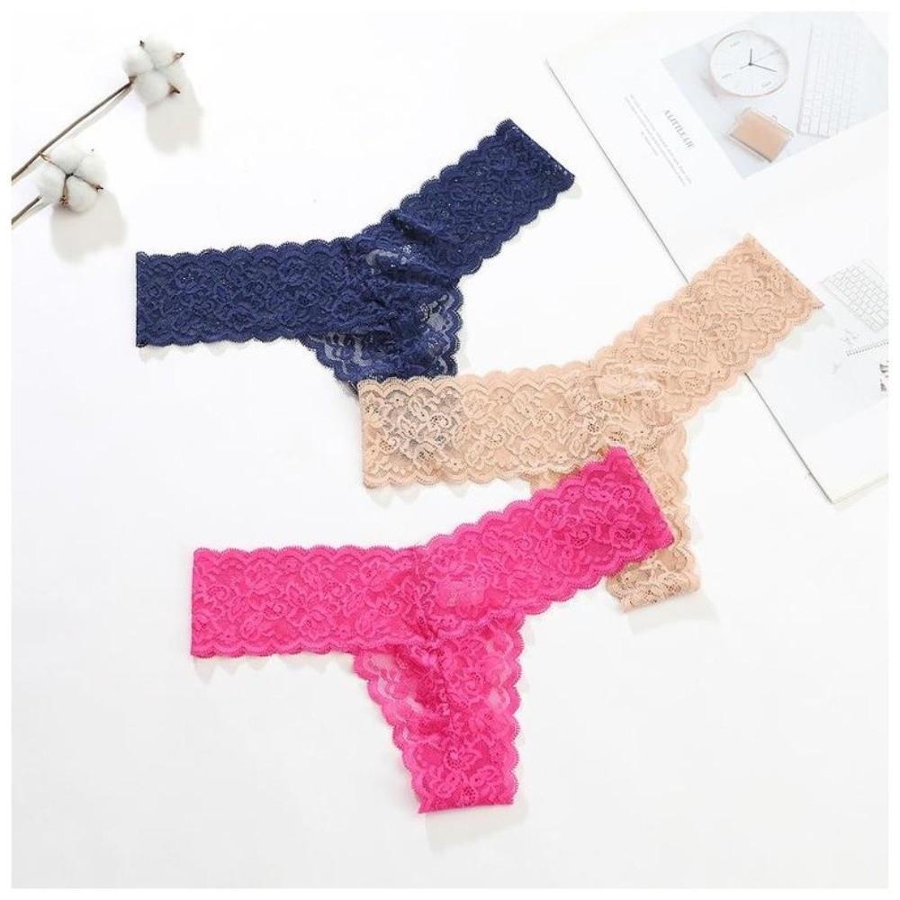 Bow Lace Seamless Panties Thong Mesh Lace Briefs Fashion Underwear for Women  Comfortable