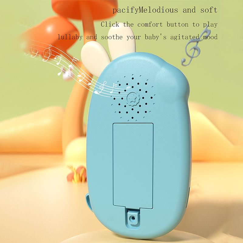 Children's rabbit toy mobile phone baby chewing puzzle non-toxic odorless multi-functional music mobile phone no battery