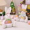 Easter LED Light Rabbit Doll Spring Easter Decorations for Car Rabbit Ornaments Kid Gift 2024 Holiday Party