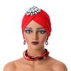 African Women's Headscarf Hat , Aoto Gele Fashion Style African Women's Folding Caps With Diamond Hair Buckle