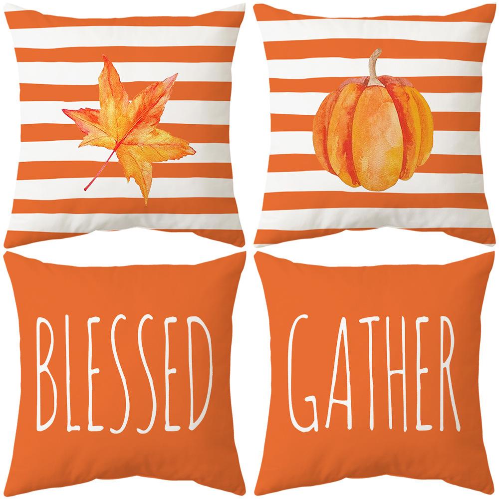 New Thanksgiving Autumn Pillow Letter Pumpkin Maple Leaf Turkey Home Cushion Pillow Cover