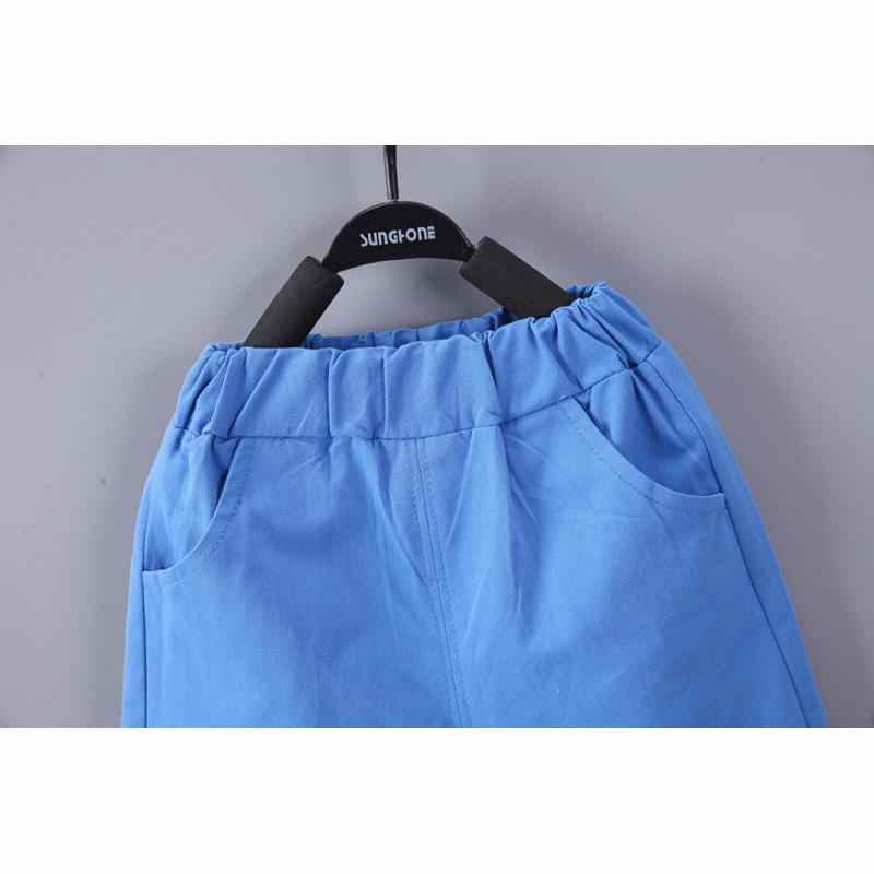 Sommerhemd Kind Kurzarmsets Kinder Freizeithose Zweiteiliges Hemdset