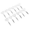 12Pcs Multi Shape Double Headed Memo Clip 70mm Silver Note Clips Metal Multifunctional Wire Picture Clip Hanging Photo