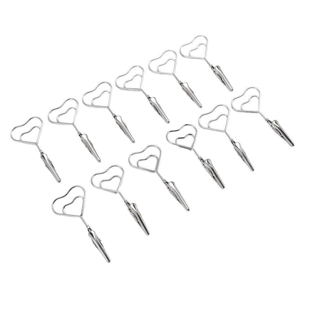 12Pcs Multi Shape Double Headed Memo Clip 70mm Silver Note Clips Metal Multifunctional Wire Picture Clip Hanging Photo