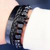 Set di Lusso Ciondoli Corona Bracciale Uomo Acciaio Inossidabile Romano Braccialetti Donna Gioielli per le Mani Regalo di San Valentino