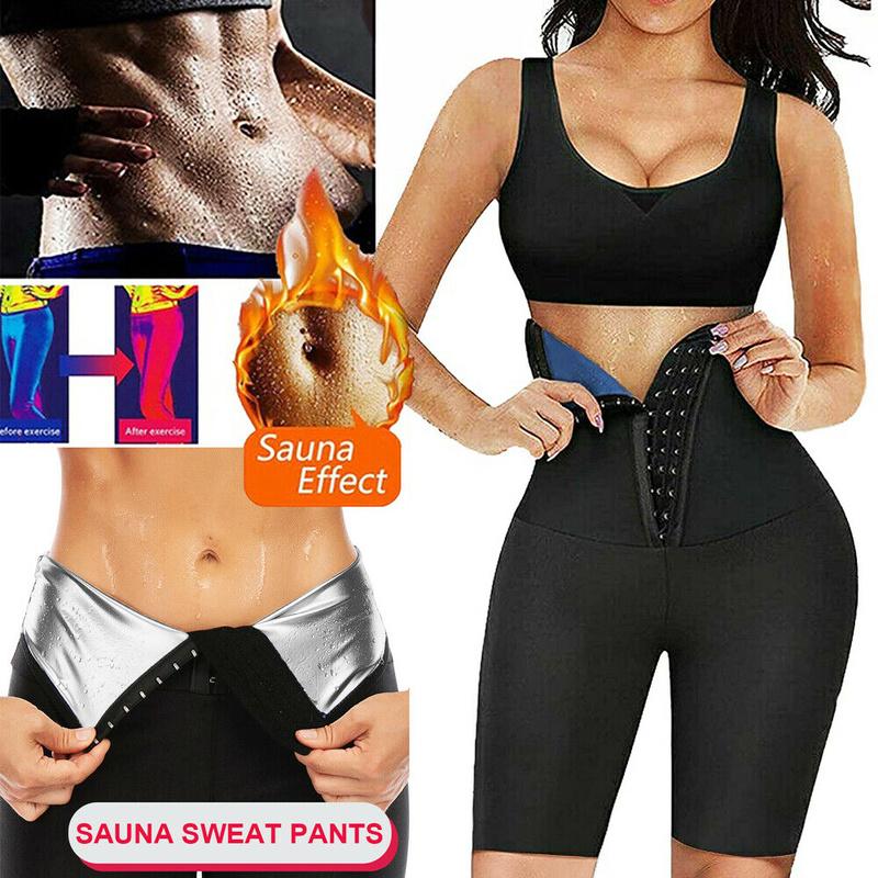 Women Sweat High Waist Sauna Short Pants Weight Loss Workout Fitness Body Shaper Slimming Shapewear Tummy Control Fat Burning Thermo Leggings
