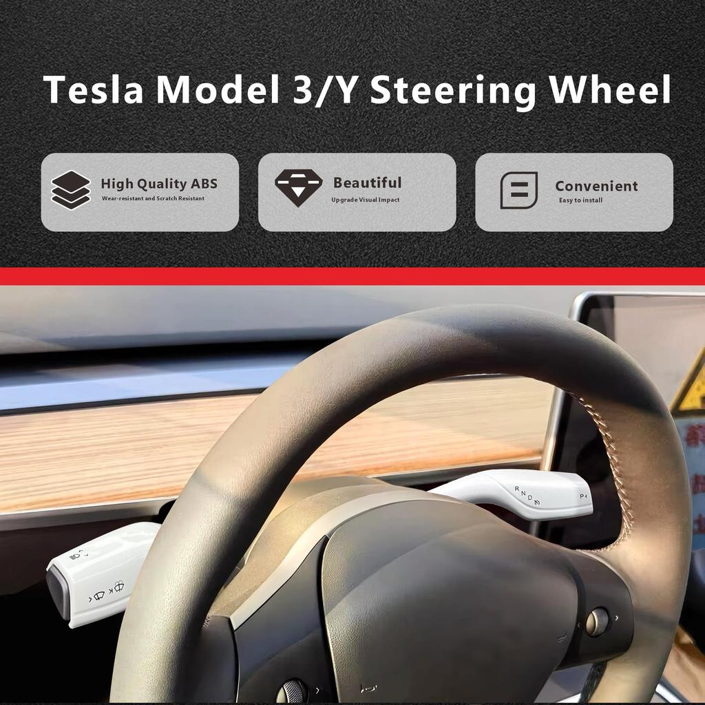 SXunacou Tesla Model Steering Lever Cover Interior Accessory 3/Y (LB)
