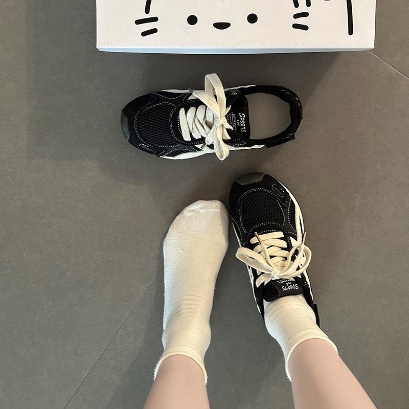 Fashion versatile mesh splicing retro thick-soled heightening dad shoes women's summer retro casual sports shoes Forrest Gump shoes