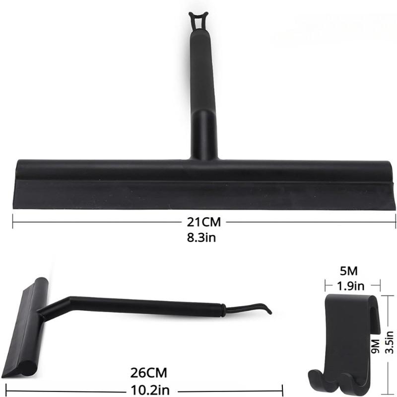 Shower Squeegee for Glass Doors Silicone Squeegee with Hook Bathroom Shower Mirrors Tiles and Car Windows Streak Free Cleaning