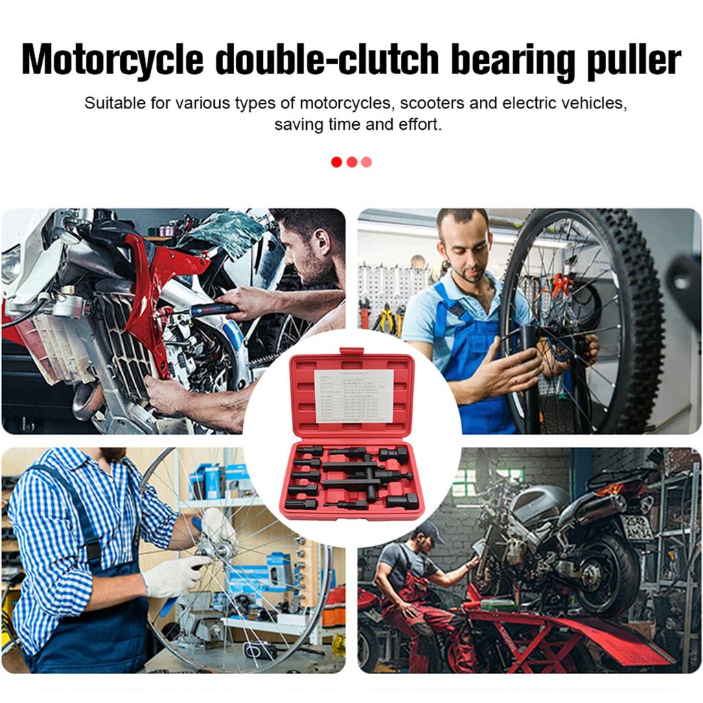 1set Adjustable Practical Bearing Puller Motorcycle Bearing Removal Tool Puller with Box Motorcycle Internal Bearing Puller Kit